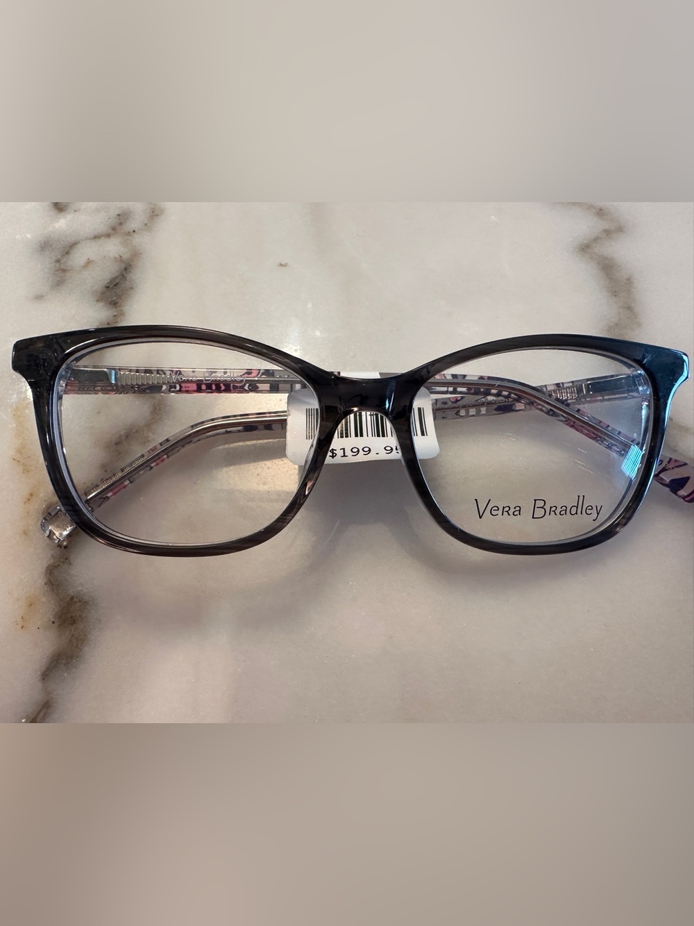 Vera Bradley Leena Gray Floral Print Designer Eyeglass Frames - NWT